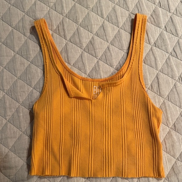 Yellow and Orange Knit Crop Tops Set - Picture 2 of 7